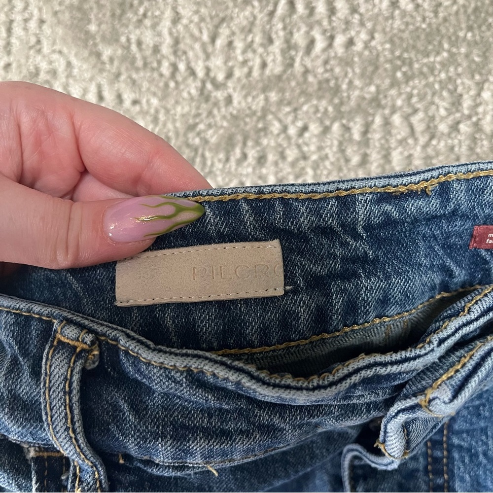 Anthropologie Blue Patchwork Boyfriend Jeans - Picture 7 of 10